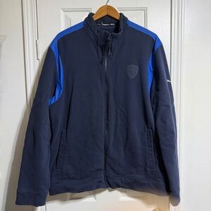 Vintage Puma Ferrari Track Jacket navy blue Fleece-Lined Y2K Racing XXL